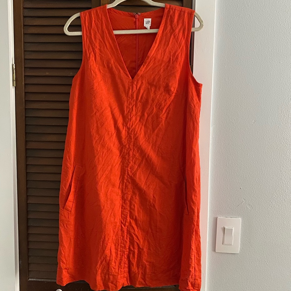 GAP Linen SS Dress Tall M
